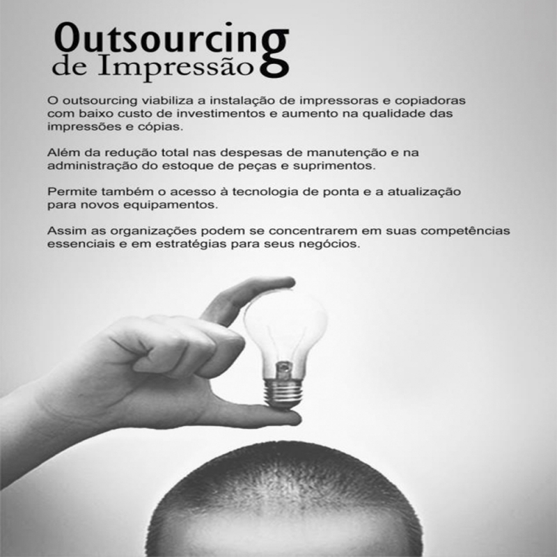 Serviço de Outsourcing em Empresa Perdizes - Serviço de Outsourcing de Impressão para Grande Empresa